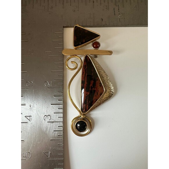 Vintage abstract modernist gemstone Pendant - Picture 6 of 6